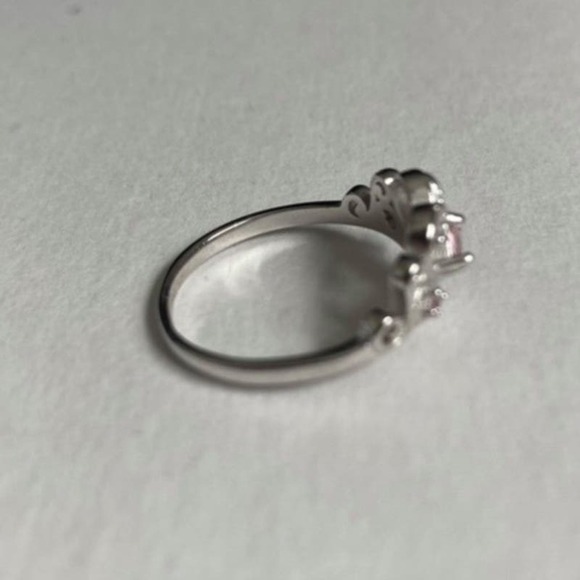 Size 6 Sterling Silver Pink Accents Princess 925 Ring - Picture 7 of 9